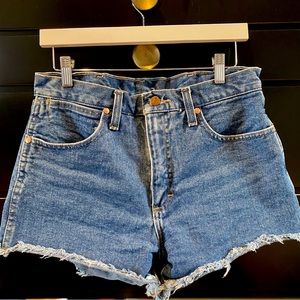 Wrangler High Waisted Cut Off Jean Shorts
